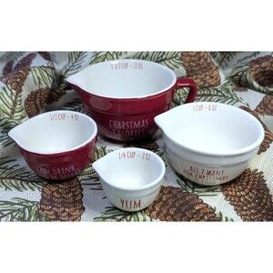 Set of 4 Christmas Nesting Measuring Cups 1/4, 1/2, 1 & 1-1/2 cup Creative Co-op